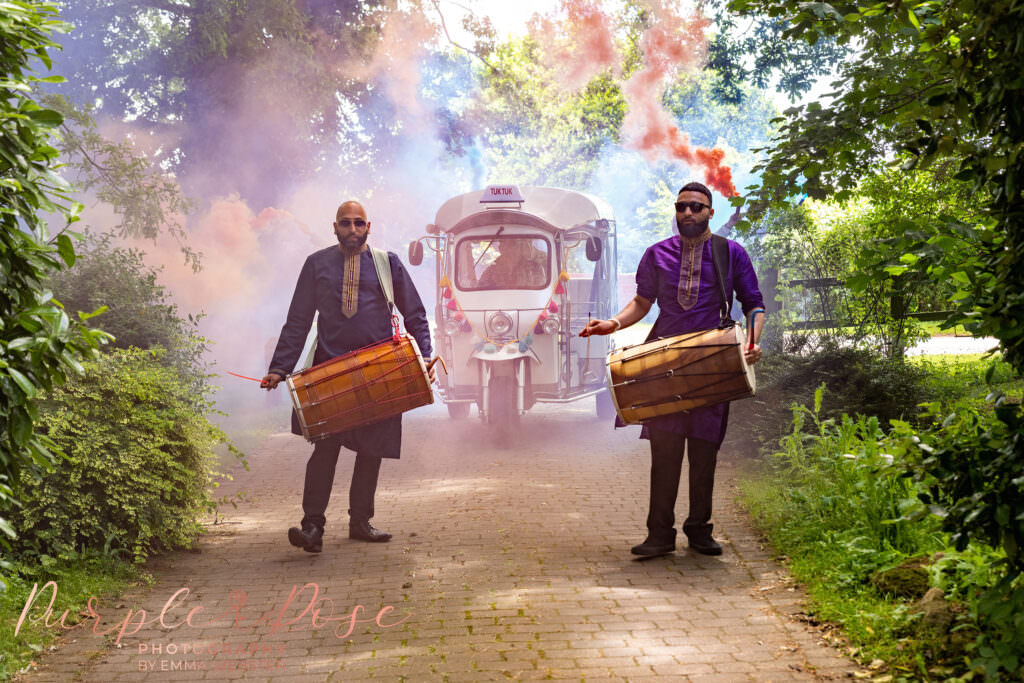 Photo of groom arriving at Dodmoor House