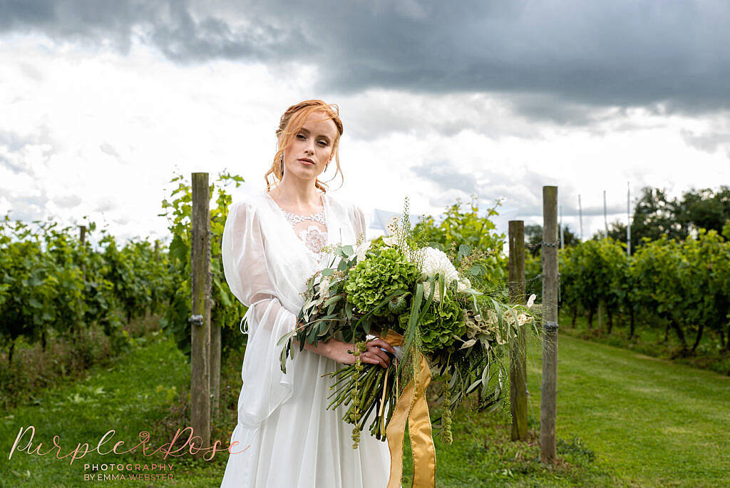 Bride holding bouquet