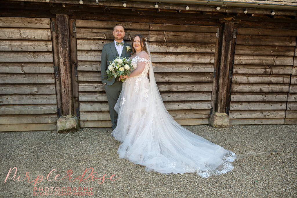 Photo of a bride and groom on their wedding day at Dodford Manor in Northampton