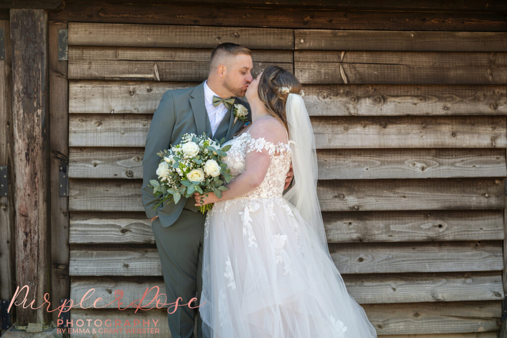 Photo of a bride and groom on their wedding day at Dodford Manor in Northampton