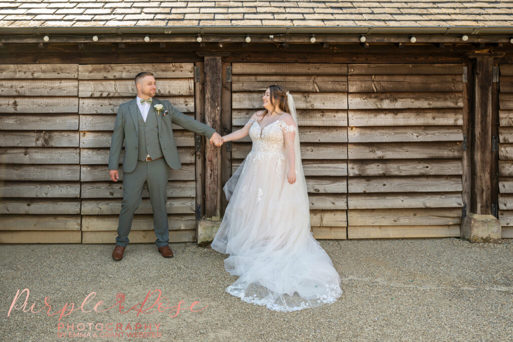 Photo of a bride and groom on their wedding day at Dodford Manor in Northampton
