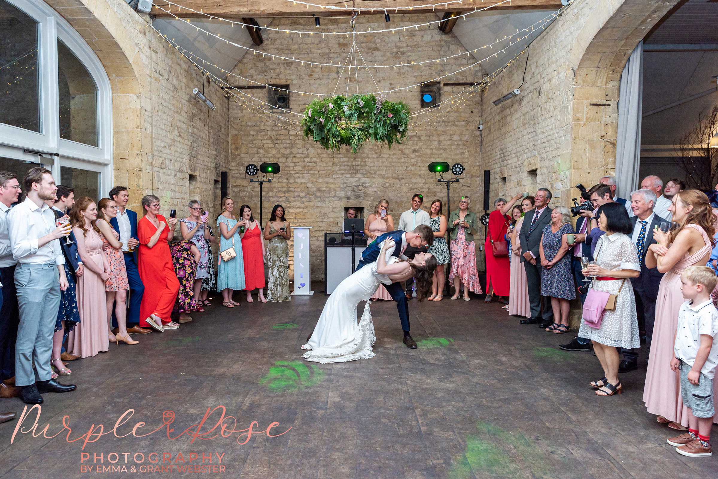 Photo of a bride and groom dancing on their wedding day in Bicester