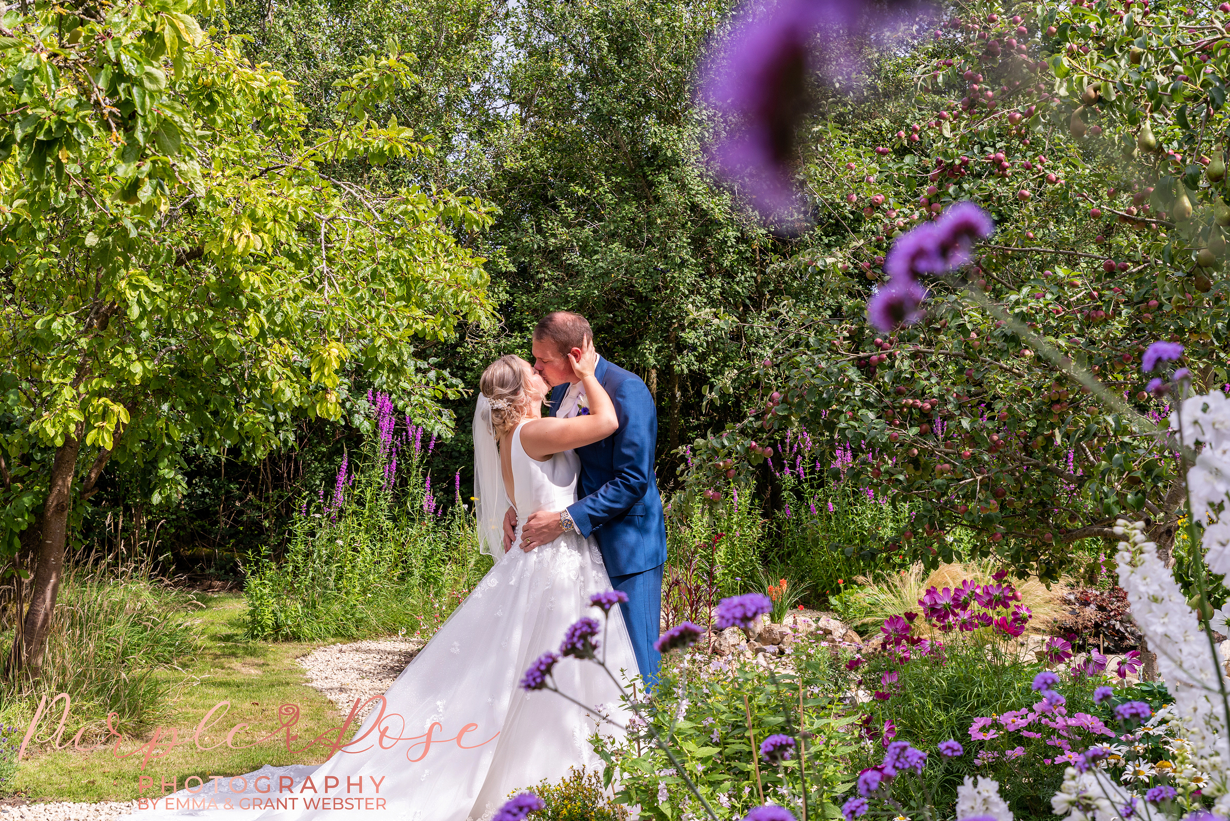 Bride and groom dancing on their wedding day