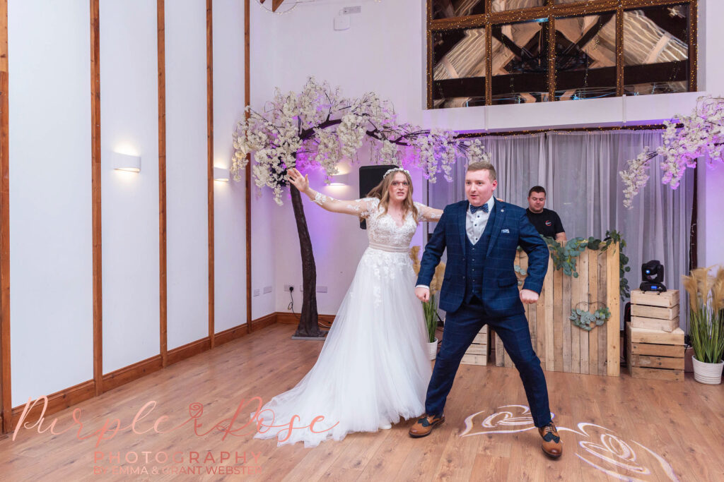 Photo of a bride and groom dancing ont heir wedding day in Milton Keynes