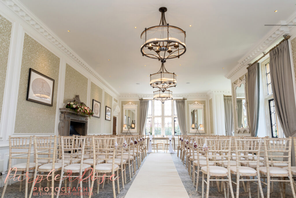 Photo of the wedding ceremony room at Horwood House in Milton Keynes