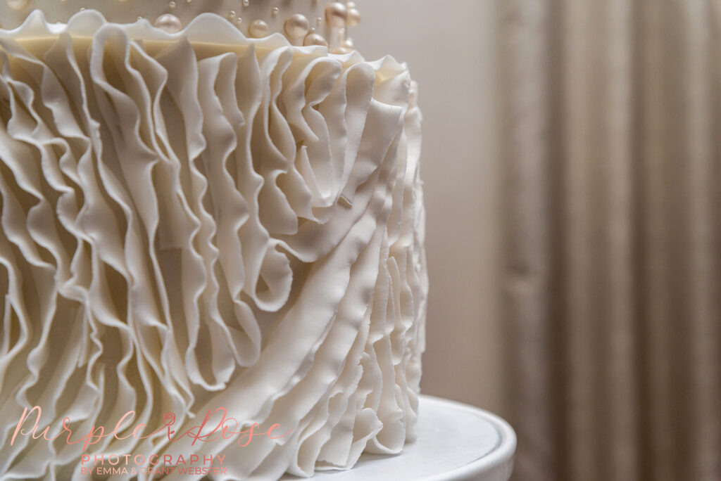 Photo of the details on a wedding cake in Milton Keynes