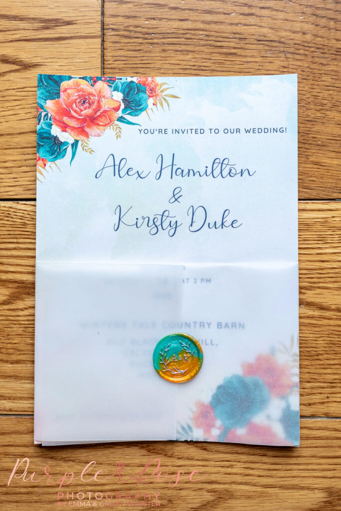 Photo of a wedding invitation for a wedding in Buckinghamshire