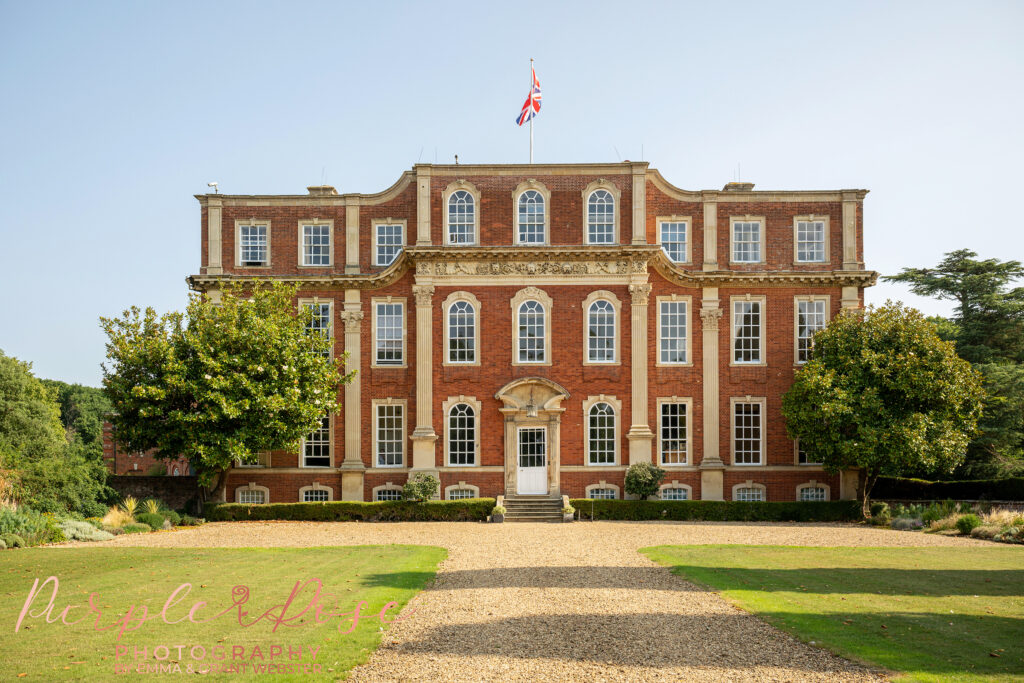 Photo of Chicheley Hall in Milton Keynes the morning of a wedding