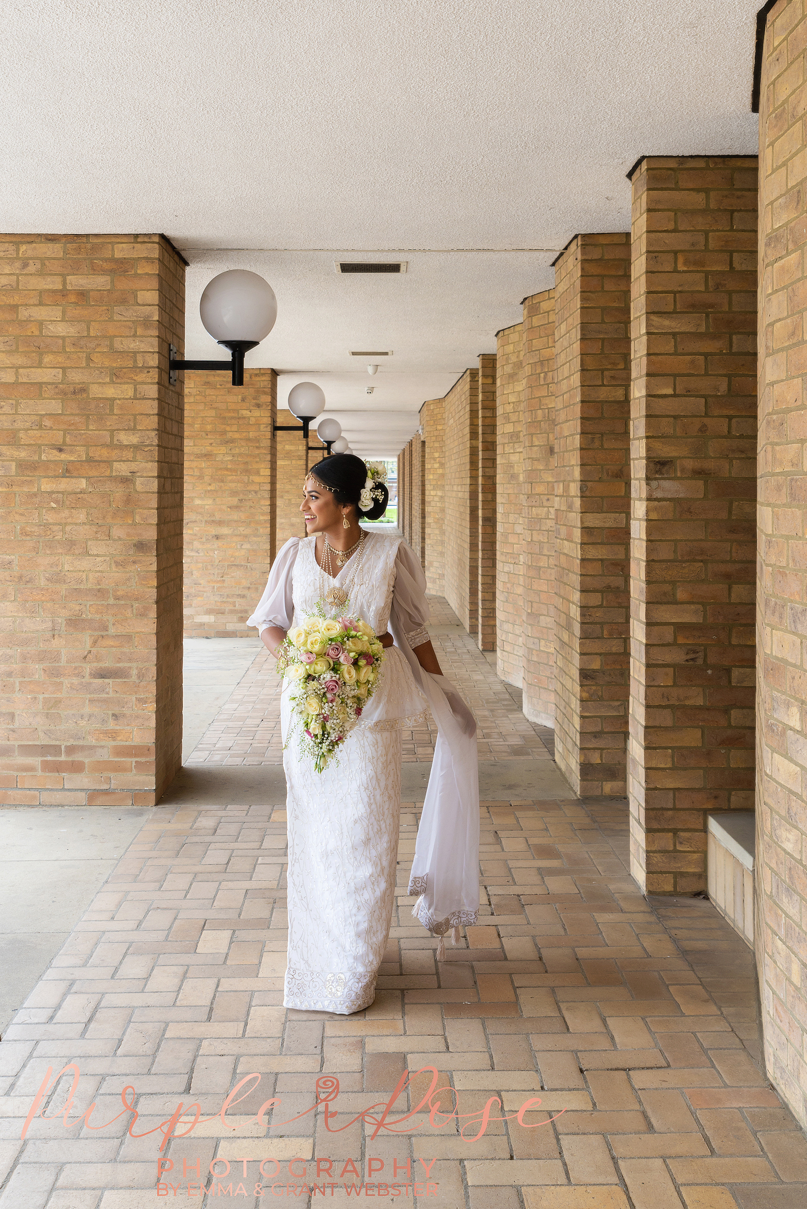 Bride arriving for her wedding ceremony at Milton Keynes Registry Office